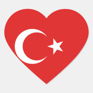 Turkije-vlag - Heart Sticker