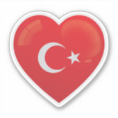 Turkije Vlag Liefde Icon Sticker (Voorkant)