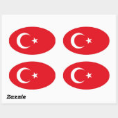 Turkije Vlag Ovale Sticker (Vel)