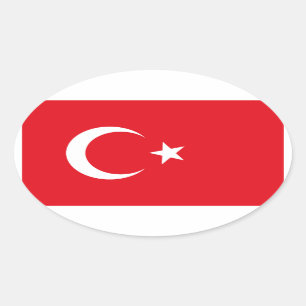 Turkije Vlag Ovale Sticker