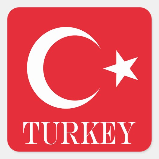 Turkije vlag Turkije Vierkante Sticker (Voorkant)