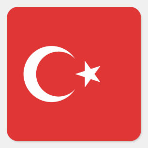 Turkije-vlaggen Vierkante Sticker