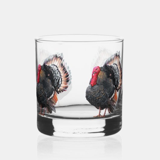 Turkije (vogel) whisky glas (Voorkant)