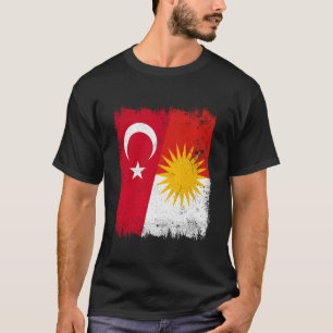 Turkije Yezidi Half Vlag Turks Yezidi Erfgoed T-shirt