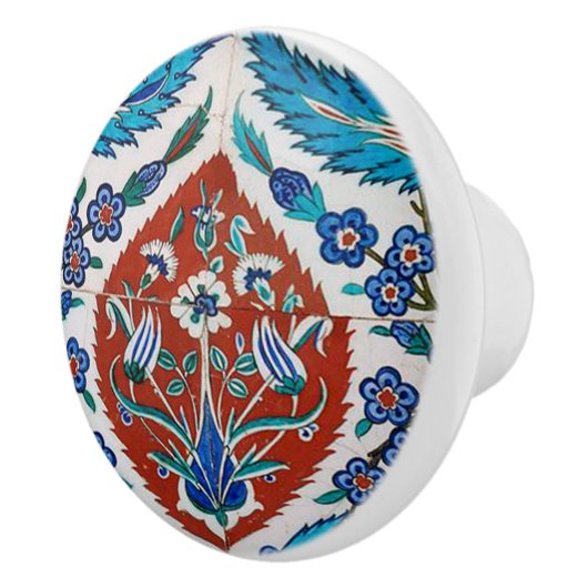 Turkis Ceramic Floral Keramische Knop (Rechts)