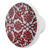 Turkis Red Ceramic Floral. Keramische Knop (Rechts)