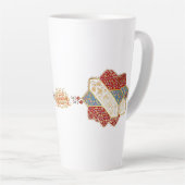 Turkish design elegant Eid Mubarak Latte Mok (Rechterhoek)
