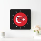 Turkish Flag Wall Clock Vierkante Klok (Huis)