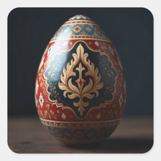 Turkish Flame Easter Egg Vierkante Sticker (Voorkant)