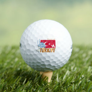 Türkiye Istanboel  Vlag Turkije Souvenir Golfballen