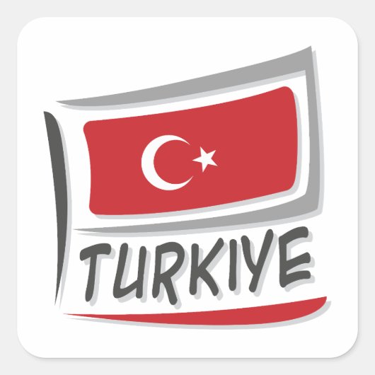 Turkiye Pride X vlag Vierkante Sticker (Voorkant)