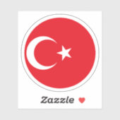 Turkiye Vlag Ronde Sticker (Vel)