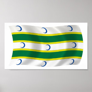 Turkmeense Vlag Poster Print
