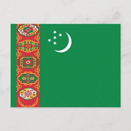Turkmeense vlag, vlag van Turkmenistan Briefkaart (Voorkant)