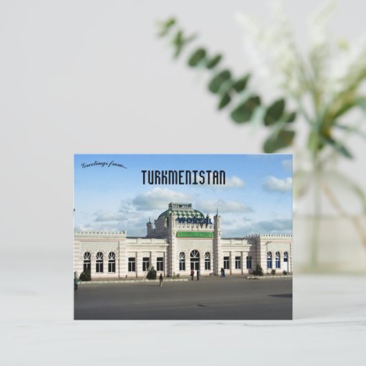 Turkmenbashi-station in Turkmenistan Briefkaart (Staand voorkant)
