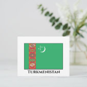 Turkmenistaanse vlag briefkaart (Staand voorkant)