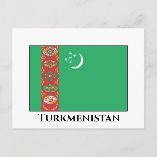 Turkmenistaanse vlag briefkaart (Voorkant)