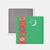 Turkmenistaanse vlag magneet (Voorkant / Achterkant)