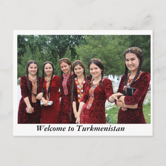 TURKMENISTAN BEAUTIES BRIEFKAART (Voorkant)