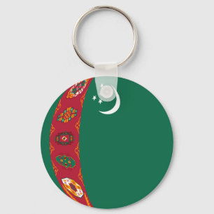 Turkmenistan Fisheye Flag Sleutelhanger