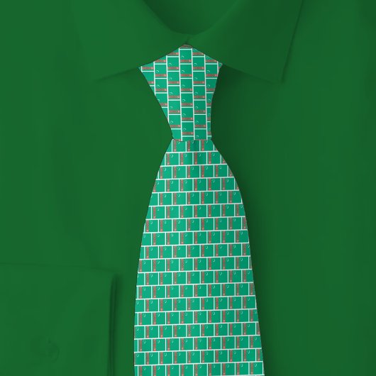 Turkmenistan Flag Brick Pattern Stropdas