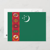 Turkmenistan Flag Briefkaart (Voorkant / Achterkant)