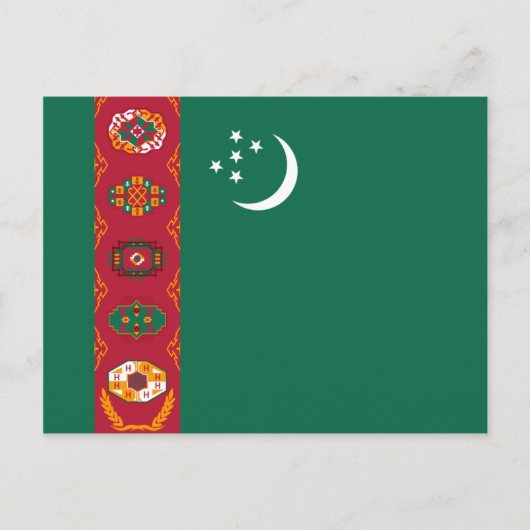 Turkmenistan Flag Briefkaart (Voorkant)