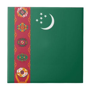 Turkmenistan Flag Ceramic Tile Tegeltje