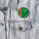 Turkmenistan Flag Cute Patriotic Ronde Button 5,7 Cm (In situ)