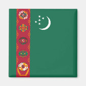 Turkmenistan Flag Magnet Magneet (Voorkant)