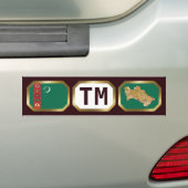 Turkmenistan Flag Map Code Bumpersticker (Op auto)