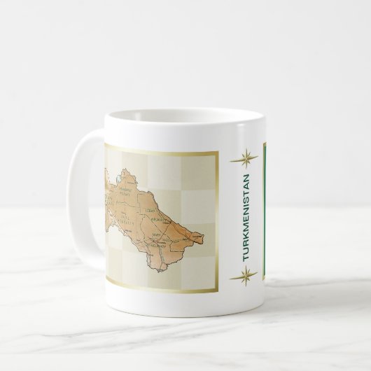 Turkmenistan Flag + Map Mok (Voorkant links)