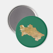 Turkmenistan Kaartmagneet Magneet (Voorkant / Achterkant)
