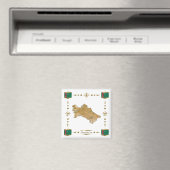 Turkmenistan Map + Flags Magnet Magneet (Insitu (Vaatwasser))