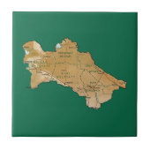 Turkmenistan Map Tile Tegeltje (Voorkant)