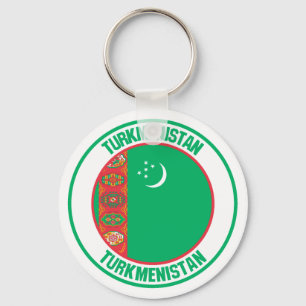 Turkmenistan Round Embleem Sleutelhanger
