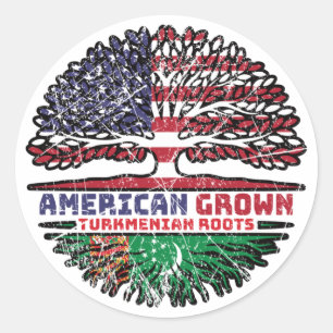 Turkmenistan Turkmeense Amerikaanse overzeese gebi Ronde Sticker