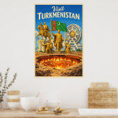 Turkmenistan - Vintage Travel Poster (Cuisine)