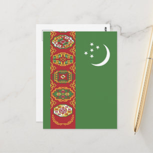 Turkmenistan vlag briefkaart