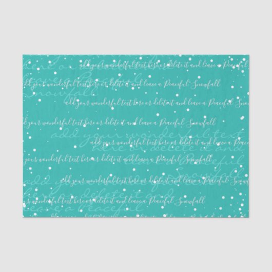 Turkoois | Aangepaste scripttekst Elegante kerst Tissuepapier (Voorkant)