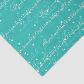 Turkoois | Aangepaste scripttekst Elegante kerst Tissuepapier (Detail)