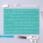 Turkoois | Aangepaste scripttekst Elegante kerst Tissuepapier (Craft)