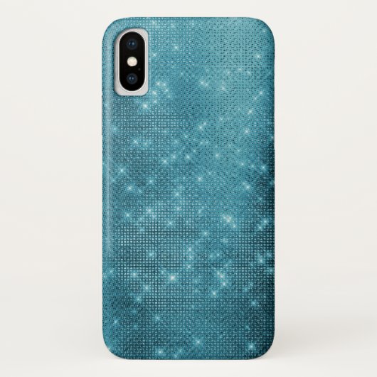 Turkoois - Aqua Blue Shimmer en Sparkle Pattern Case-Mate iPhone Case (Achterkant)