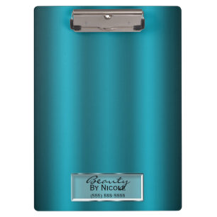 Turkoois Aqua Glans Elegante Chic Glam Persoonlijk Klembord