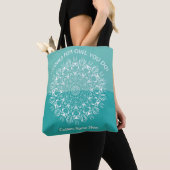 Turkoois Aqua witte uil mandala waardering voor do Draagtas (Dichtbij)