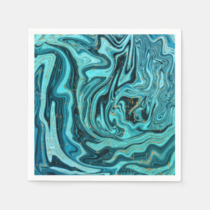 Turkoois Blauw & Goud Chique Wervelende Moderne Br Servet