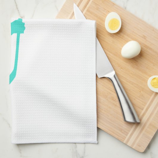 Turkoois; Blauw Groen Hockey Theedoek (Quarter Fold)