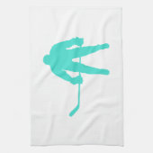 Turkoois; Blauw Groen Hockey Theedoek (Verticaal)