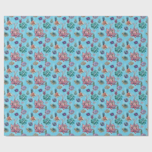 *~ Turkoois Blauw Groen Sappig Patroon Cadeaupapier (Vlak)