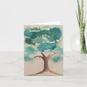 Turkoois blauw groen waterverf bruin boom- blank kaart